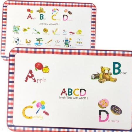 아이 식사 연습용 아동 식탁매트 ABCD 양면 테이블매트