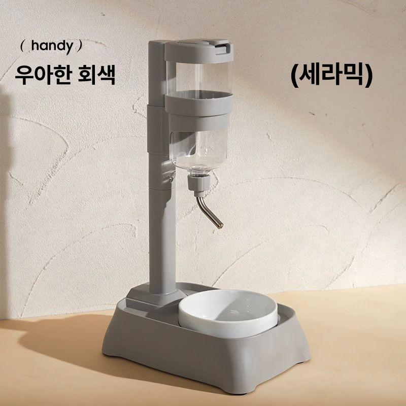반려동물 자동 급수기 물그릇 식기 걸이형 그레이(세라믹) 이미지 6