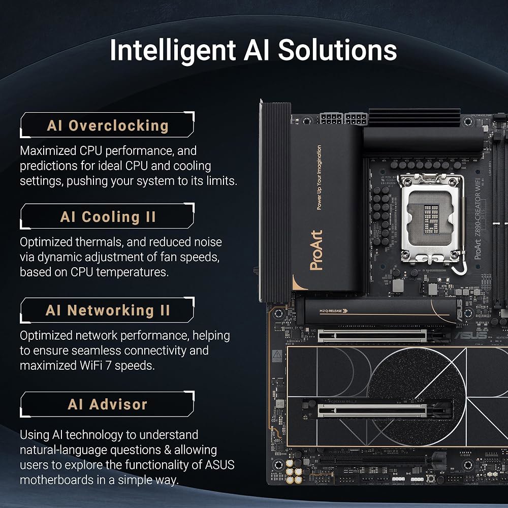 ASUS ProArt Z890-CREATOR WIFI Z890 LGA 1851 ATX 마더보드, 인텔 코어 울트라 프로세서 시리즈 2 준비, 16+2+1+2 스테이지, PCIe - 상세 이미지 2