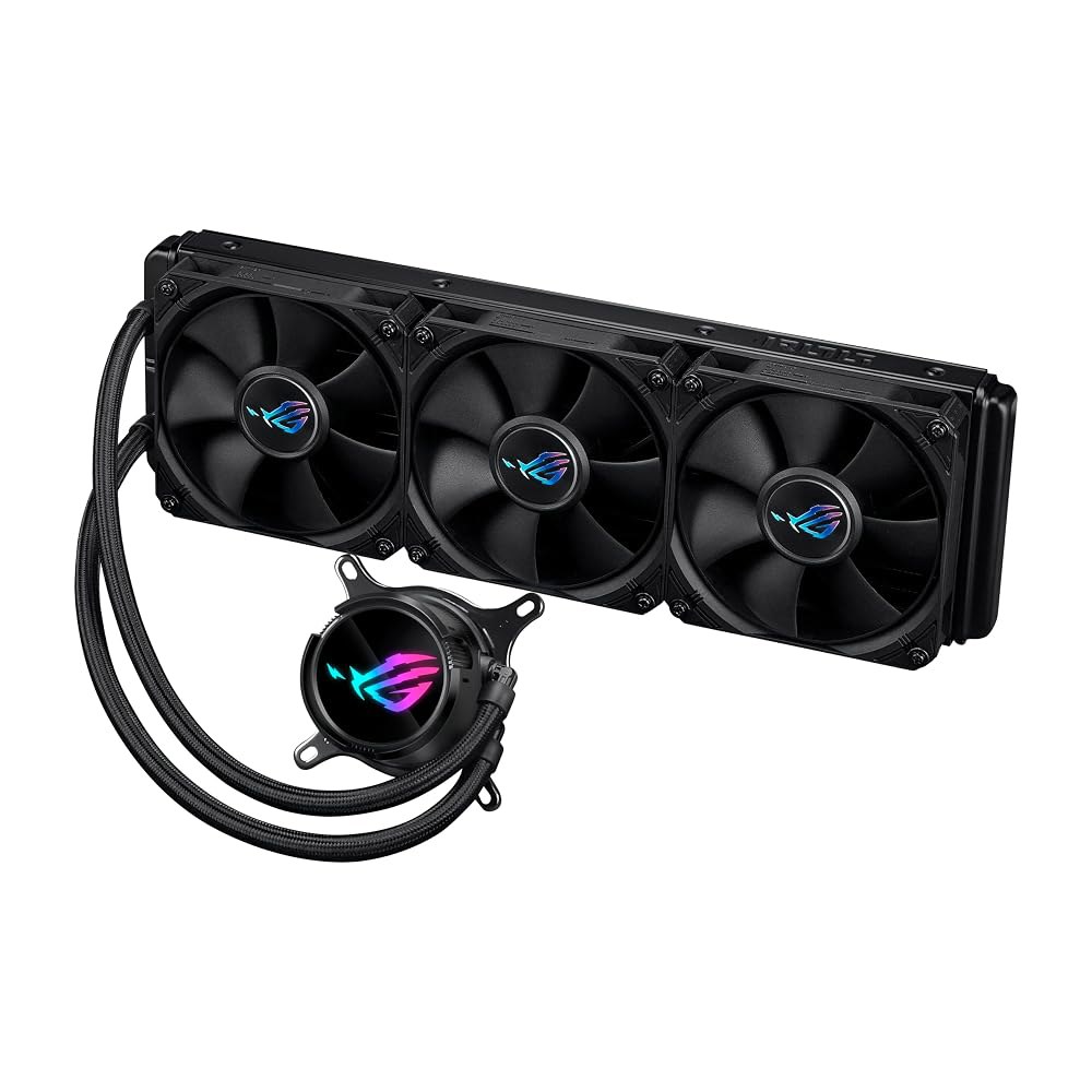 ASUS ROG Strix LC III 360 올인원 CPU 액체 쿨러, 360 회전식 워터 블록, Asetek의 새로운 7세대 v2 펌프, 프리미엄 팬, 10개 이상의 맞춤형 - 상품 이미지