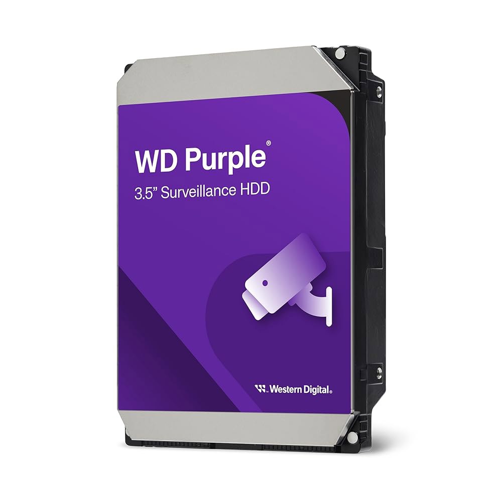웨스턴 디지털 8TB WD 퍼플 감시 내장 하드 드라이브 HDD - SATA 6Gb/s, 256MB 캐시, 3.5인치 WD85PURZ Purple 2TB - 상품 이미지
