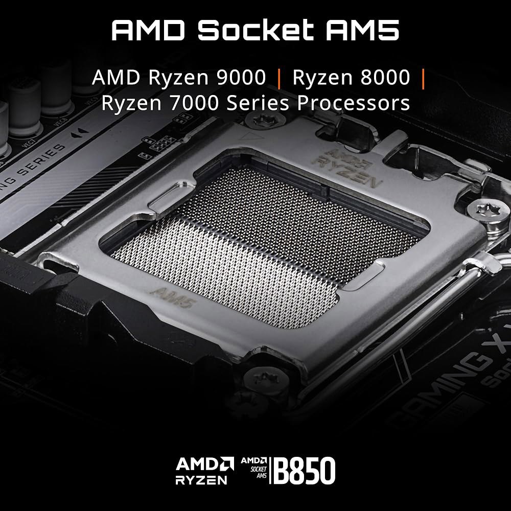기가바이트 B850M 게이밍 X WIFI6E AMD AM5 mATX 마더보드, 라이젠 9000/8000/7000 시리즈 지원, DDR5, 10+2+2 전원 단계, 2X M.2, - 상세 이미지 2
