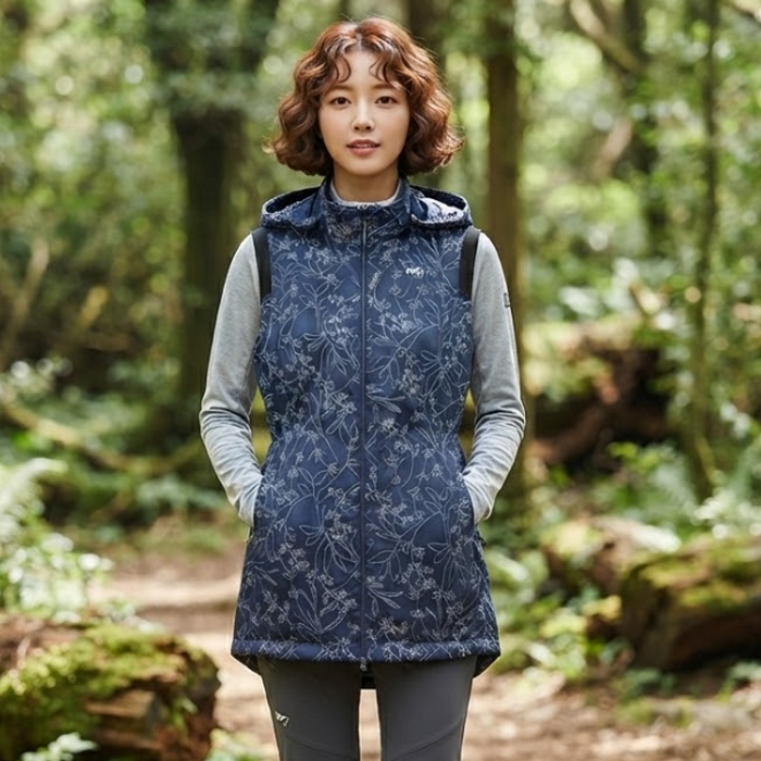 밀레 여성 봄 간절기 방풍 홑겹 중기장 드롭 아우터 등산 조끼 베스트 - 상세 이미지 2