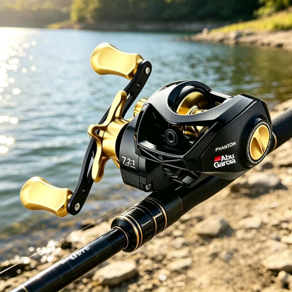 ABU GARCIA 베이트캐스팅 릴 고속비 스무스 바닷물 민물용 블랙 골드 왼손 - 상세 이미지 3
