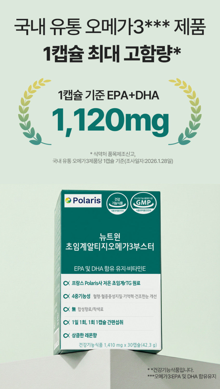 뉴트원 초임계 알티지 오메가3 부스터 30캡슐, 1개 판매처 상세 정보 이미지 1
