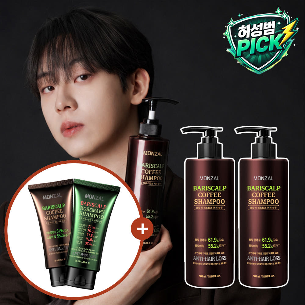 몽잘 몽잘 바리스칼프 커피샴푸 탈모증상완화 500ml, 2개