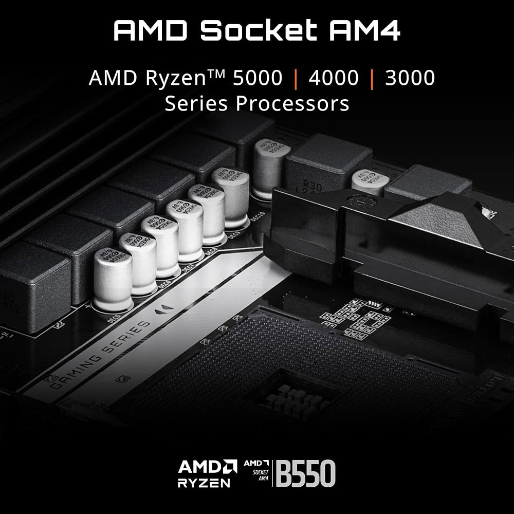 기가바이트 B550 이글 WIFI6 AMD AM4 ATX 마더보드, Ryzen 5000/4000/3000 프로세서, DDR4, 10+3 전원 단계, 2X M.2, PCIe 4.0, - 상세 이미지 2