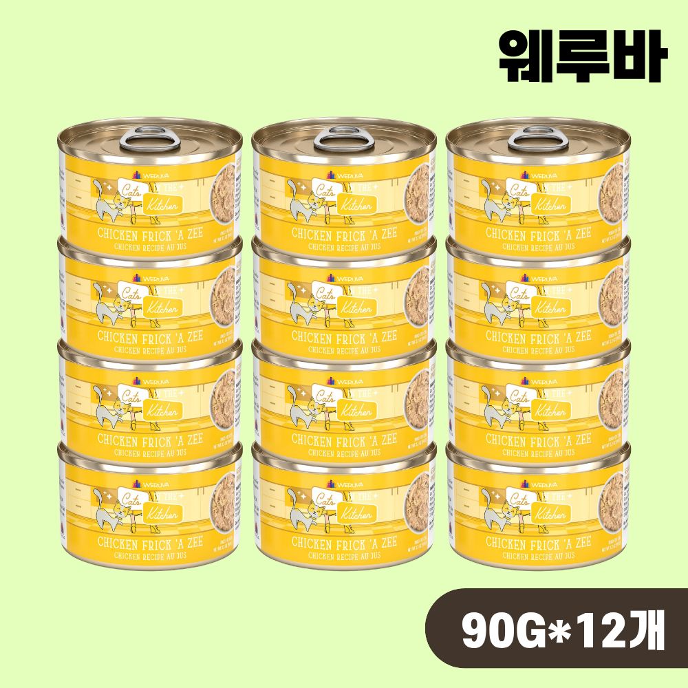 [+N포인트] 웨루바 캣 주식 캔 고양이 습식캔 치킨 프리카세, 90g, 12개 - 상품 이미지