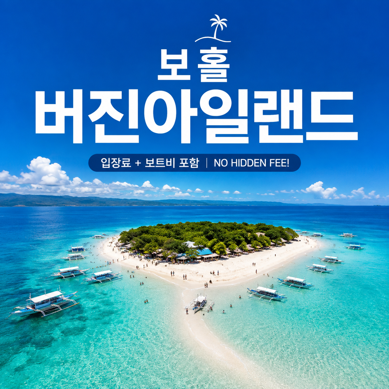 보홀 버진아일랜드 투어 단독보트 왕복 입장료 포함 선셋 호핑 거북이 육상투어 - 상품 이미지
