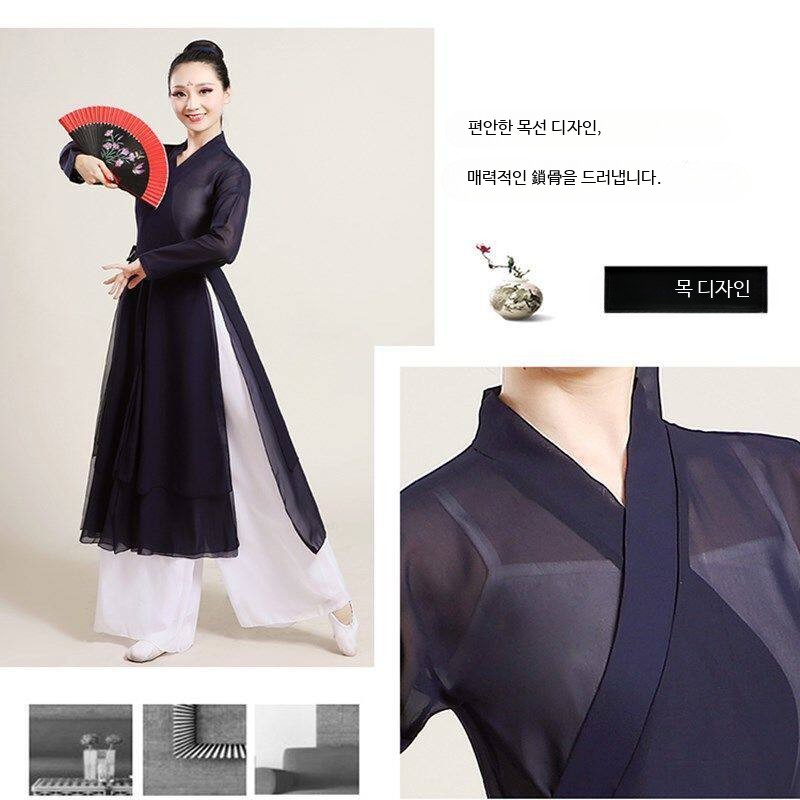 화려한 공연 무용복 댄스복 워십복 단체복 고전 난타복 화이트 재킷 레드 팬츠 캐미솔 리본 3XL - 상세 이미지 5