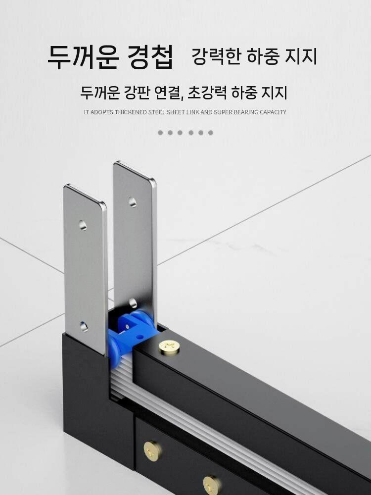 샤워커튼 욕실 파티션 방수 커튼봉 커튼 가림막 칸막이 블랙 프레임 폭80x높이200cm 이미지 6