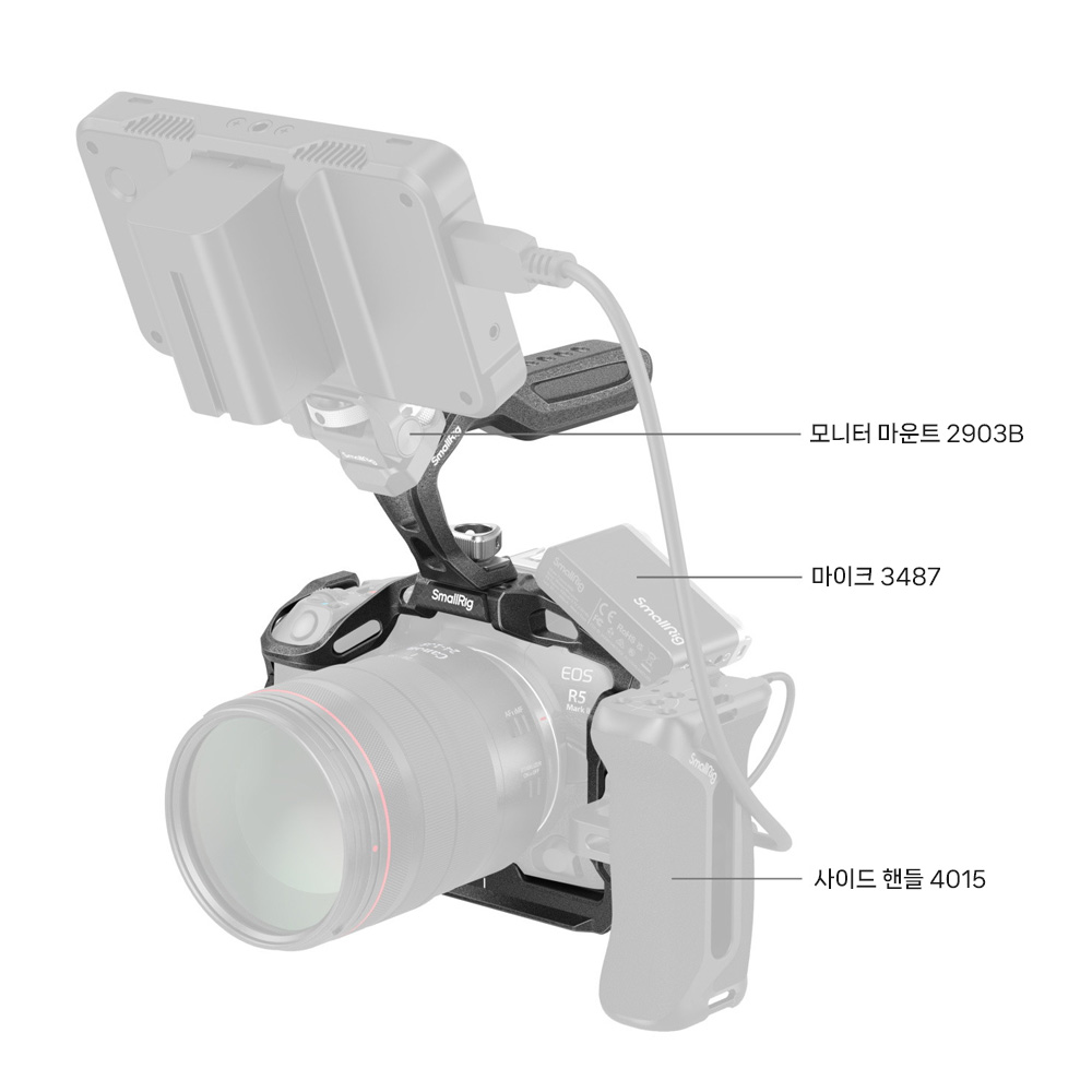 스몰리그 4976B 블랙맘바 캐논 EOS R5 Mark II 케이지 키트 - 상세 이미지 4