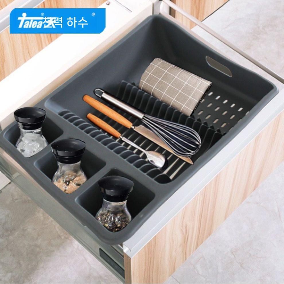 접시 건조대 싱크대 선반 주방 식기 물빠짐 정리대 정리 - 상세 이미지 4