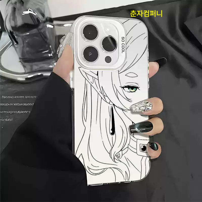 장송의 프리렌 아이폰 케이스 17 16 15 핸드폰 커버 흠집 충격 방지 보호 프로 맥스 플러스 HZ107170 컬러 실버 케이스-반투명 실버 iPhone17 - 상세 이미지 2
