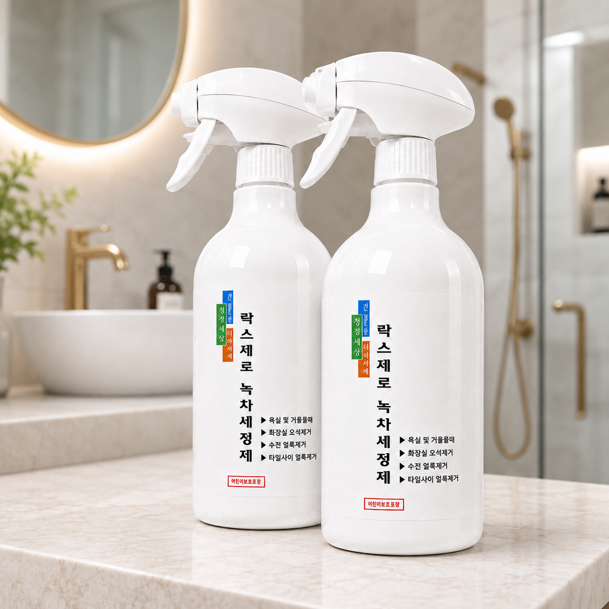 청정세상 락스제로 녹차 세정제 욕실 화장실 청소 세제 750ml, 2개