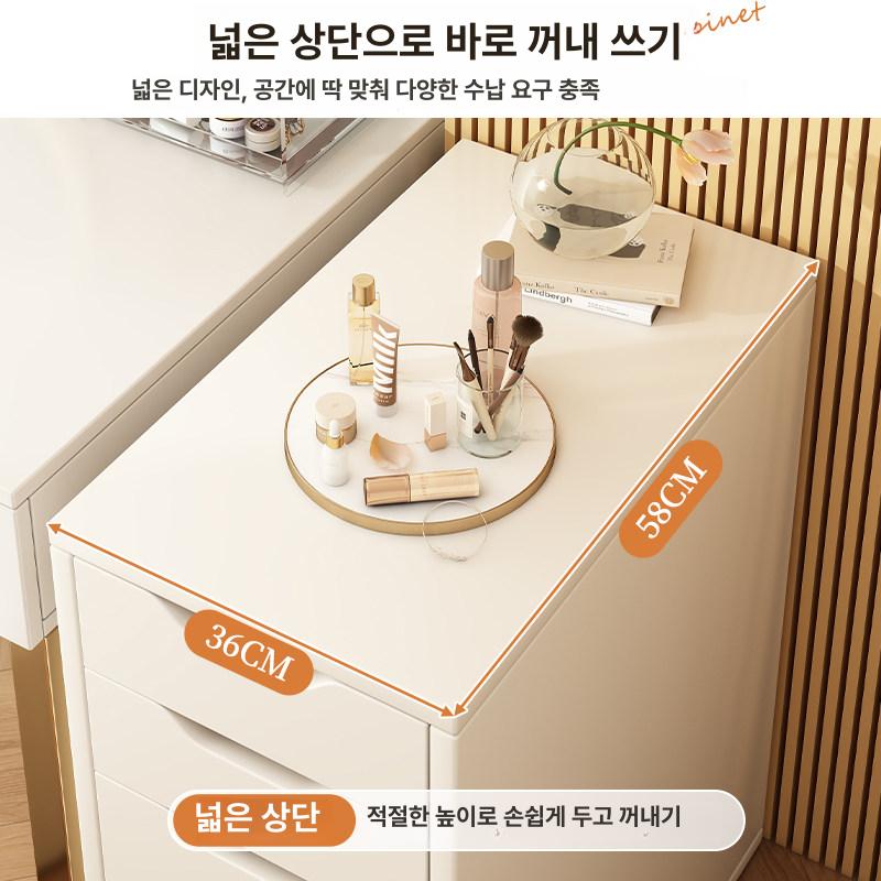 책상 서랍 선반 책상밑서랍장 데스크 책꽂이 다용도 사무실 수납 이동식 고급형 두꺼운패널 화이트 36x58x70cm - 상세 이미지 4