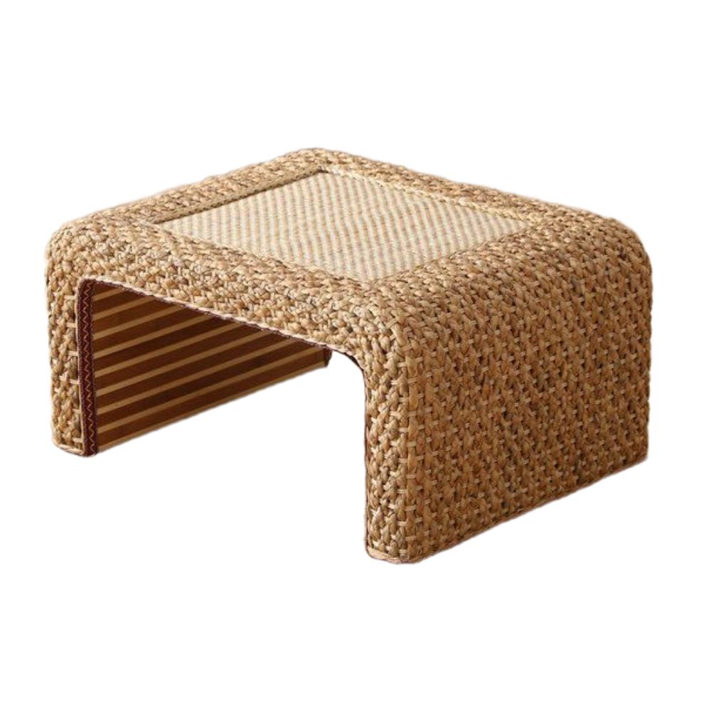 라탄테이블 탁자 일본식 티테이블 좌식테이블 거실 원목 60x45x30cm 차림새 - 상품 이미지