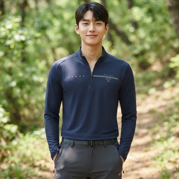 밀레 남성 여름 간절 하이브리드 냉감소매 트레킹 집업 등산 긴팔티셔츠 - 상품 이미지