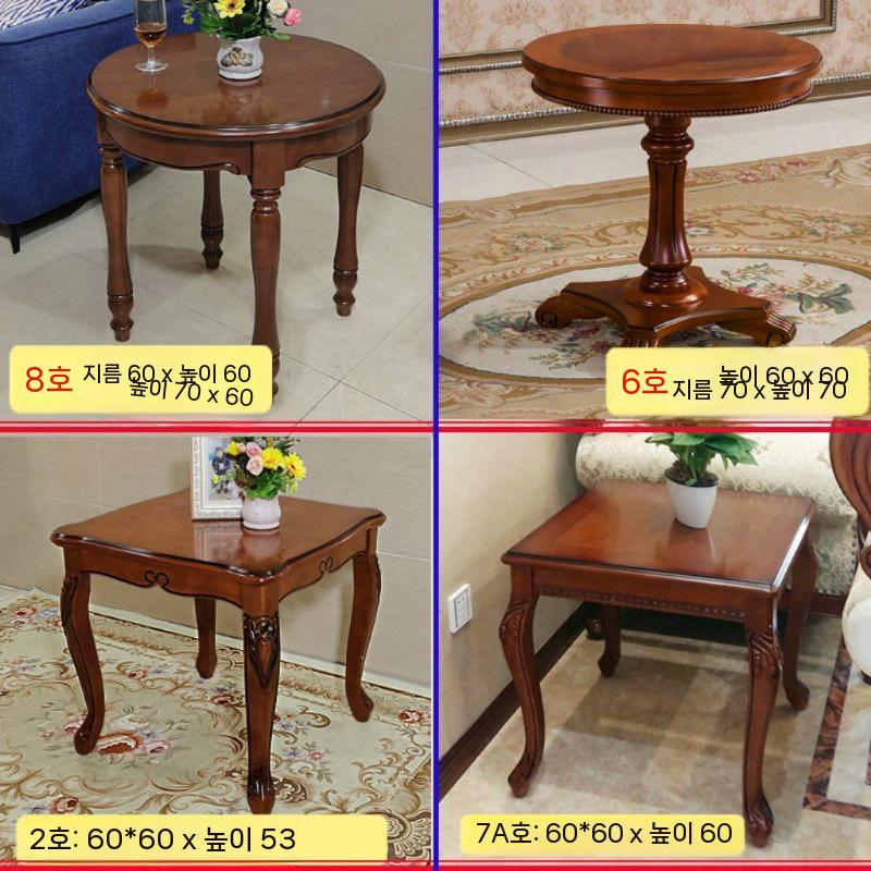 원목 테이블 빈티지 다이닝테이블 사이드테이블 거실 원탁 사각 60x60x53cm 이미지 6