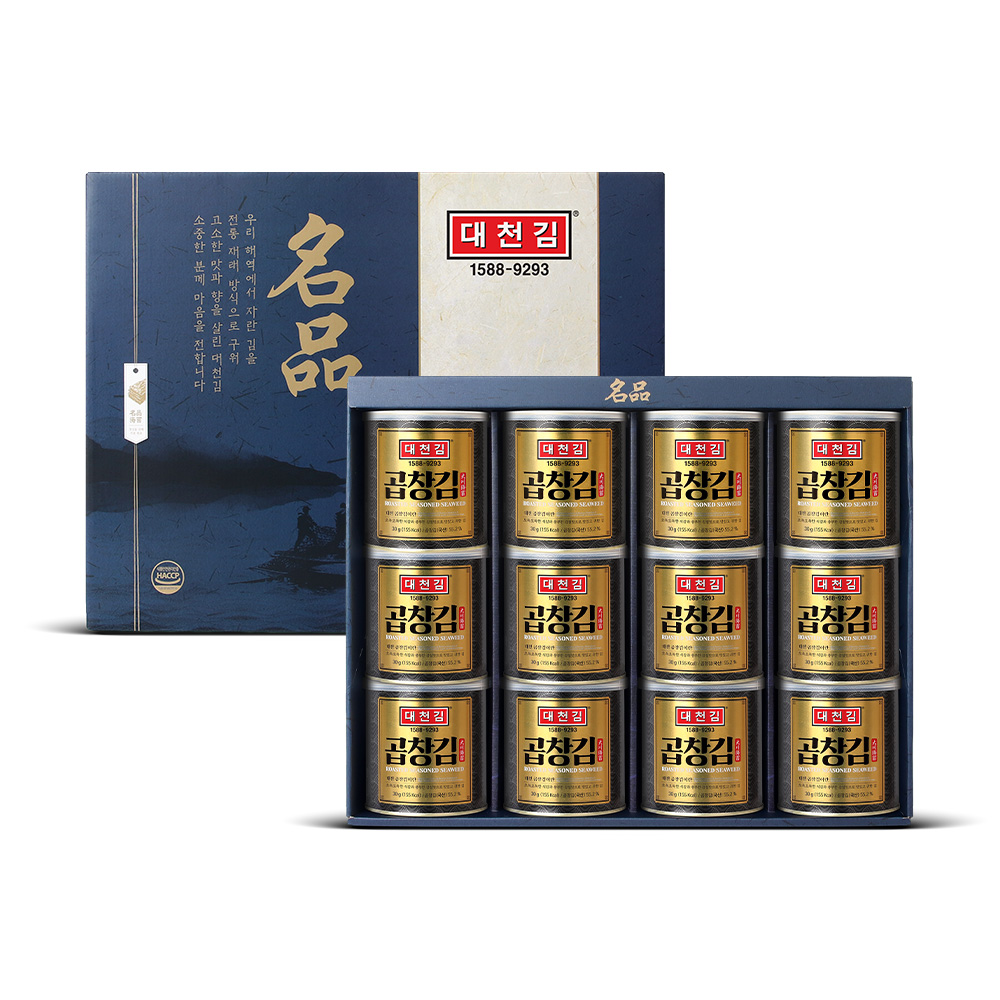 대천김 곱창김 명품 캔김선물세트 12개입, 1개