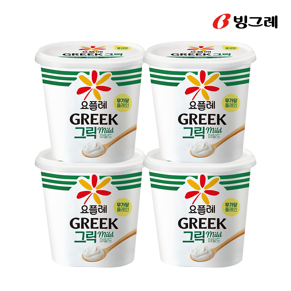 빙그레 요플레 그릭 마일드 무가당 900g X 4개 요거트