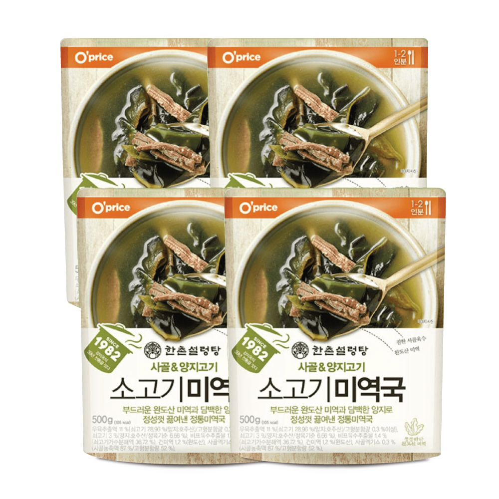 [N배송] 한촌 소고기 미역국 500g, 4개 - 상품 이미지