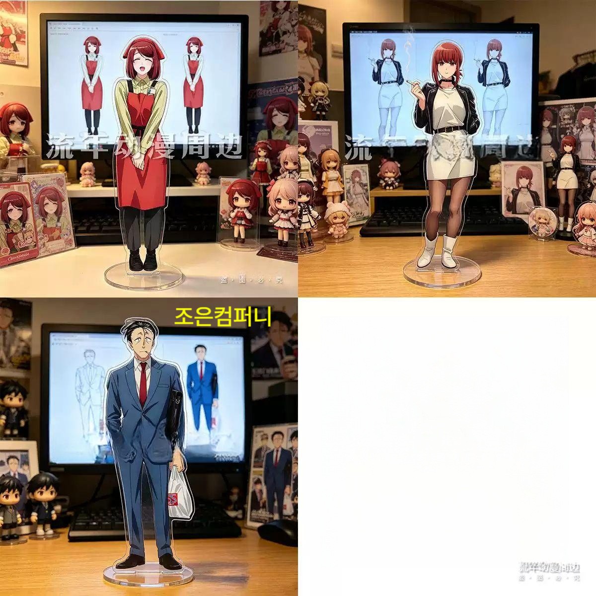 슈퍼마켓 뒤에서 담배피는 두사람 아크릴 스탠드 인테리어 장식 소품 슈담뒤 사사키 10cm 투명 원형 받침대 - 상세 이미지 4