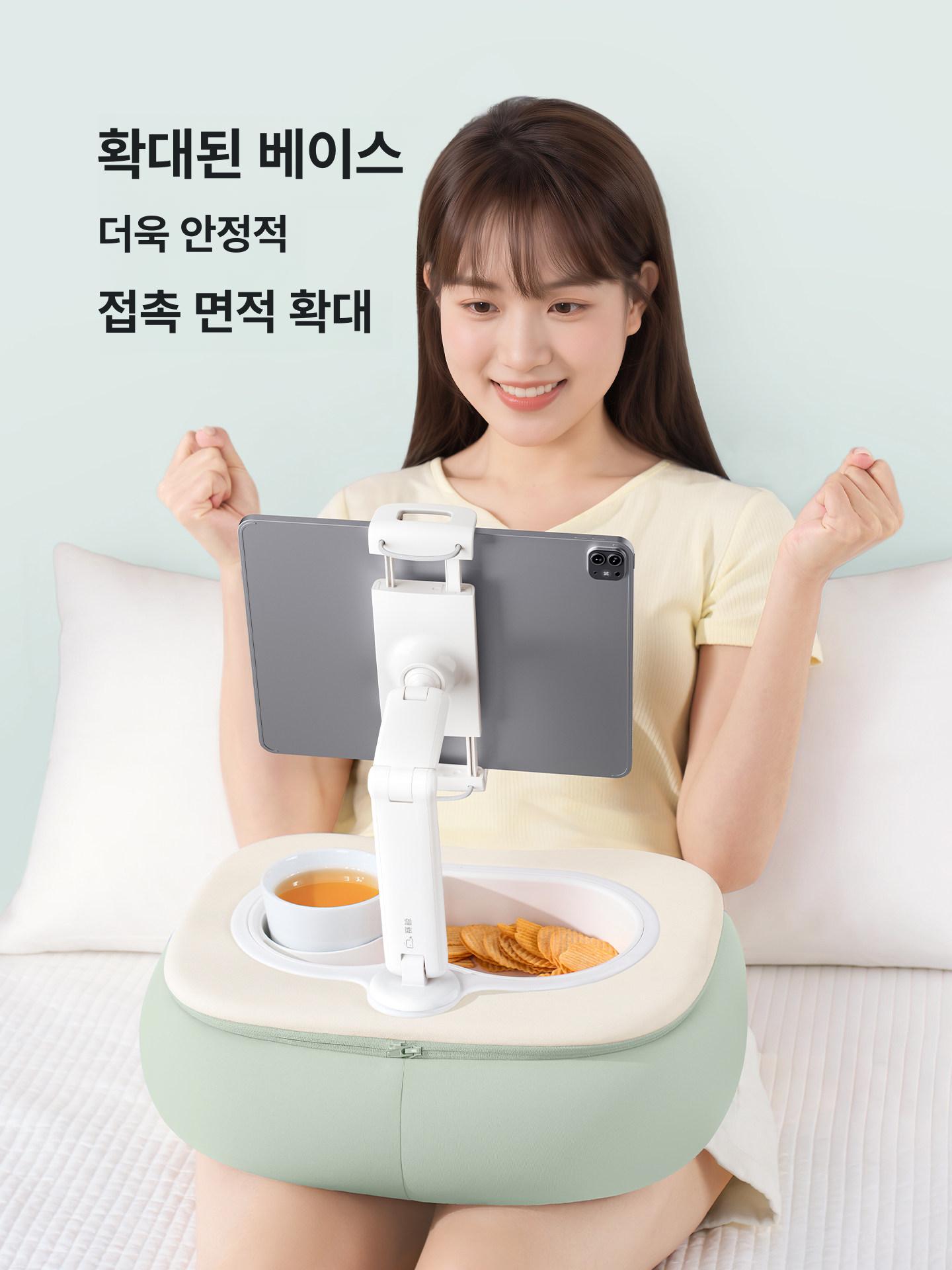 독서쿠션테이블 침대용 쿠션테이블 무릎 독서대 노트북 테이블 태블릿 스타리블루 - 상세 이미지 2