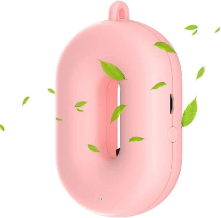 [해외]휴대용 실내 꽃가루 먼지 간접흡연 PM2.5 USB 충전식 음이온 발생기(핑크) Pink