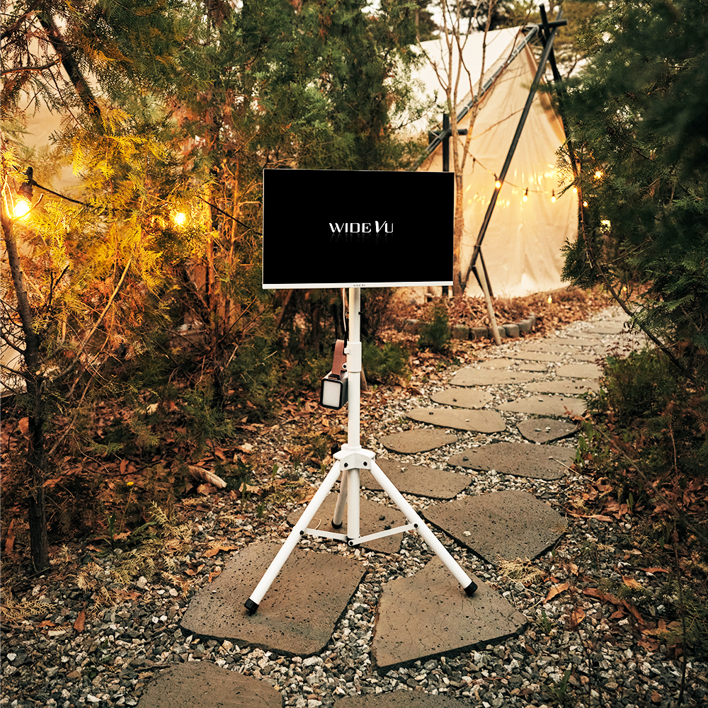 와이드캠핑뷰 캠핑스탠드 티비가방 배터리 셋트 유 무선 QLED 60cm(24인치) FHD 스마트 TV 화이트에디션 - 상세 이미지 4