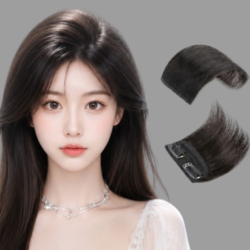 부분 가발 여성 여자 인모 부분 파는곳 쇼핑몰 인조 헤어 뿌리 볼륨 정수리 피스 브라운 - 상품 이미지