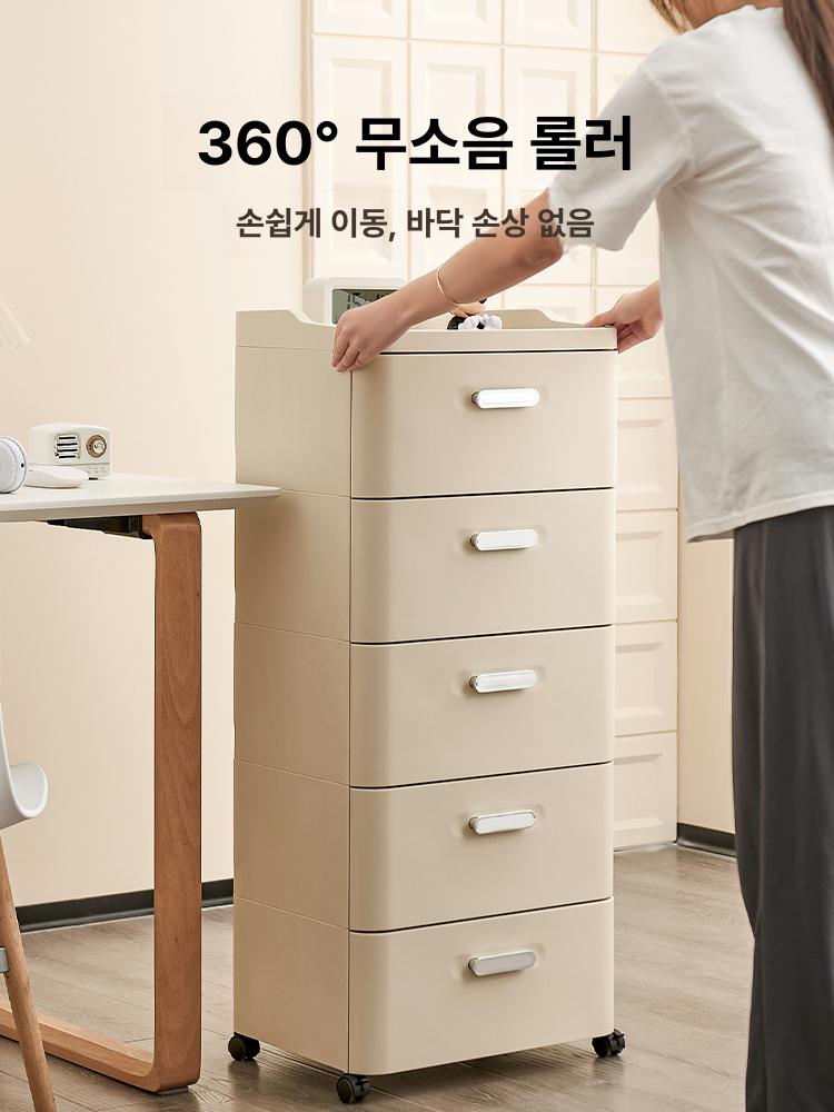 책상 서랍 선반 데스크 책상밑서랍장 사무실 이동식 수납 받침대 책꽂이 13. 42cm [서랍 1개 캐비닛 1개] - 상세 이미지 2