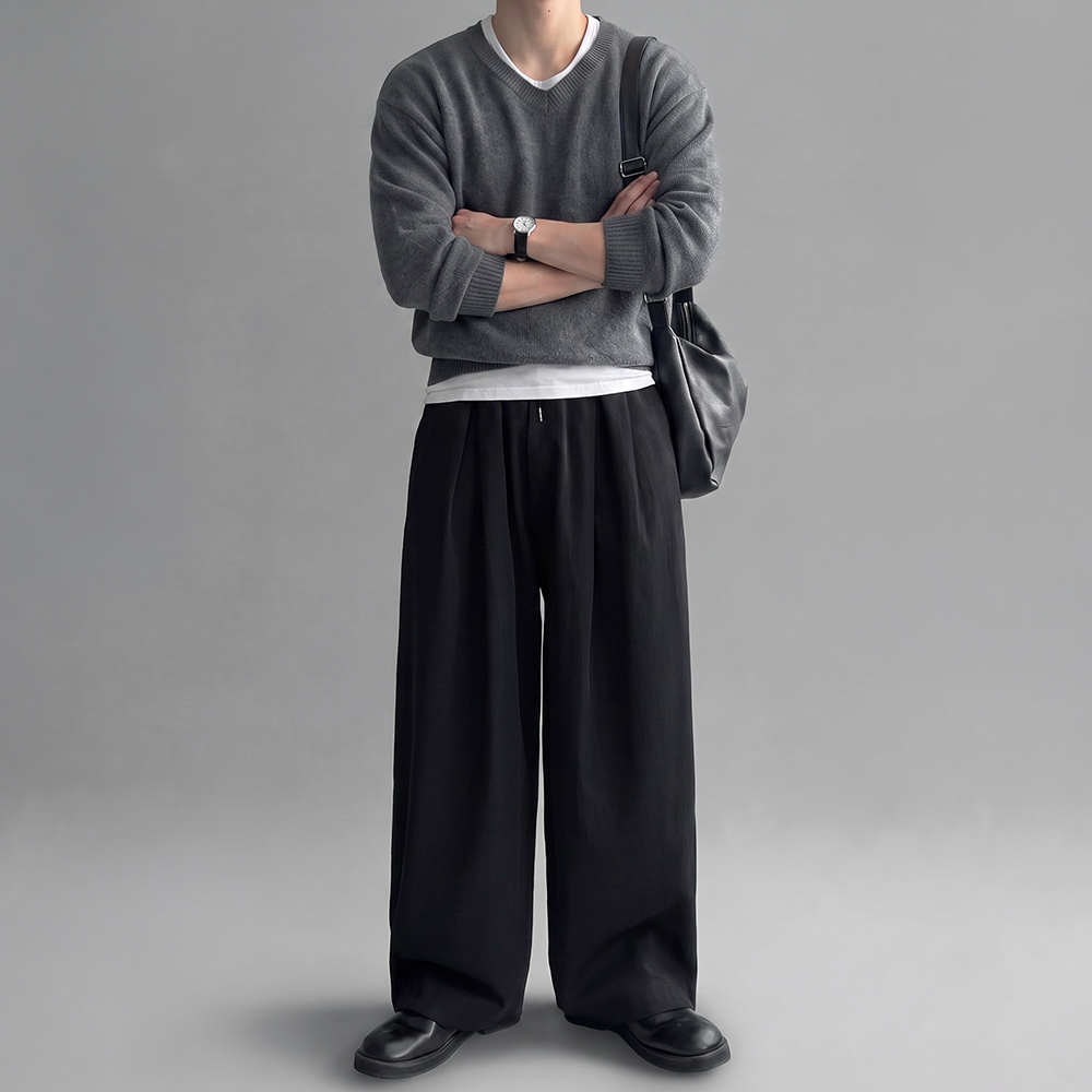 남자통바지 벌룬팬츠 남자밴딩면바지 남성와이드팬츠 이미지 6