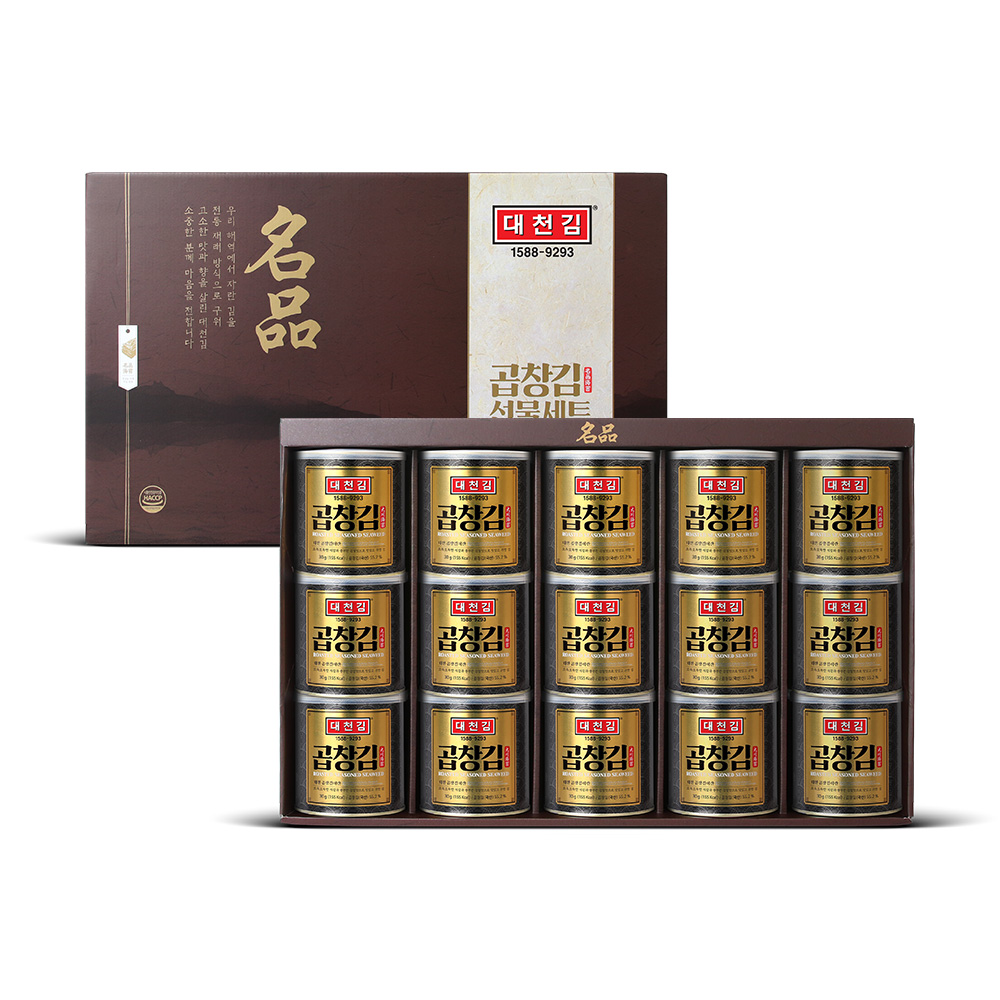 대천김 곱창김 명품 캔김선물세트 15개입, 1개