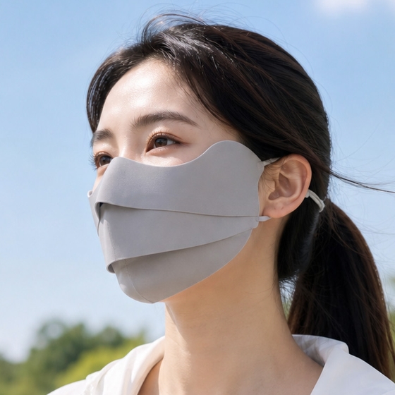 여름 마스크 얼굴 자외선 차단 스포츠 귀걸이 햇빛 산책 조깅 가리개 UPF 50+ 3D - 상품 이미지