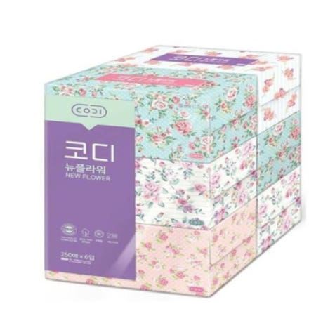 쌍용씨앤비 CODI 뉴플라워 미용티슈 250매