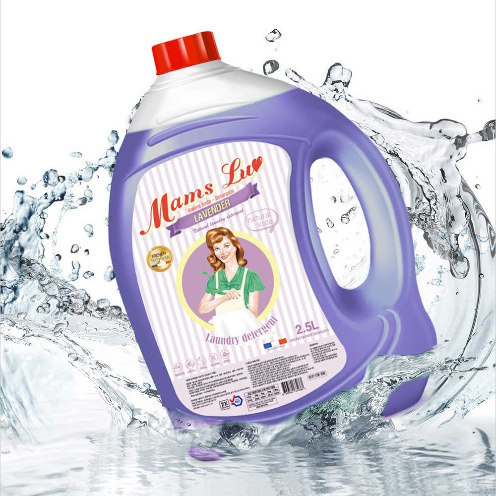 맘스럽 액체세제 대용량 세탁세제 중성세제 고농축 2.5L, 딥클린 라벤더향, 4개 - 상세 이미지 2
