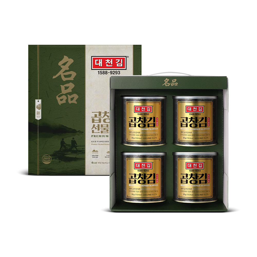 대천김 곱창김 명품 캔김선물세트 4개입, 1개