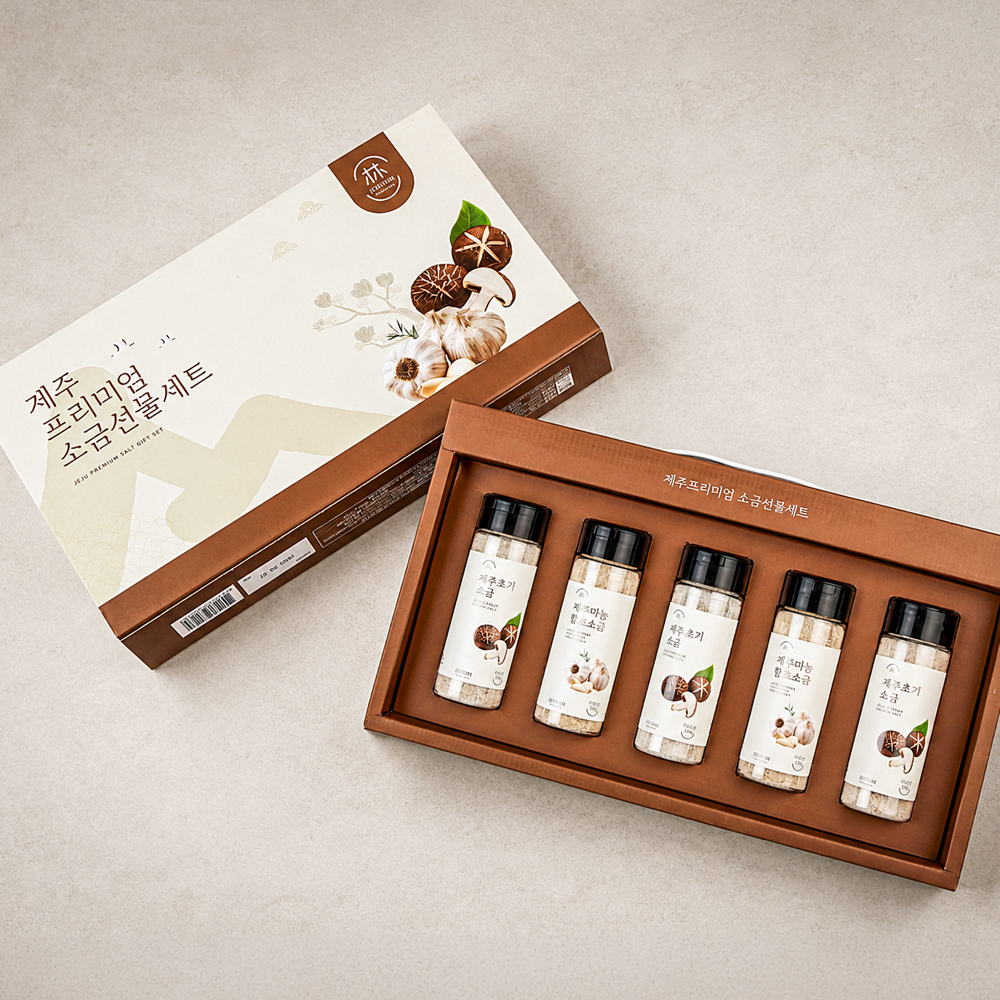 [제주시산림조합] 프리미엄 소금 선물세트 제주초기소금 & 제주마농함초소금 5병 - 상세 이미지 4