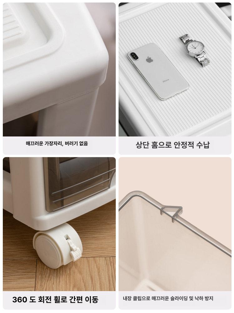 책상 서랍 선반 책상밑서랍장 데스크 받침대 사무실 수납 이동식 다용도 7. 투명커피 5단 (바퀴포함) - 상세 이미지 5