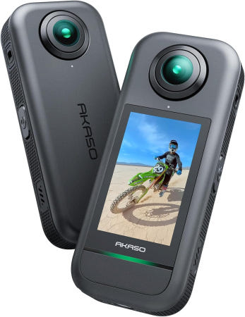AKASO [해외]AKASO 360 360도 카메라 액션 5.7K 영상 72MP 사진 1/2인치 48MP 센서 수평 고정 초고속 부드러운 안정화 기능 AI 편집 보이지 Standard Edi