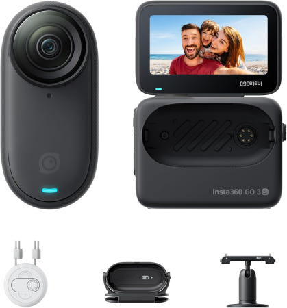 [해외]Insta360 GO 3S 4K 소형 웨어러블 브이로그 영상 카메라 핸즈프리 시점 어디에나 장착 가능 흔들림 보정 140분 배터리 10m 방수 AI 편집 파인드 마이 호환