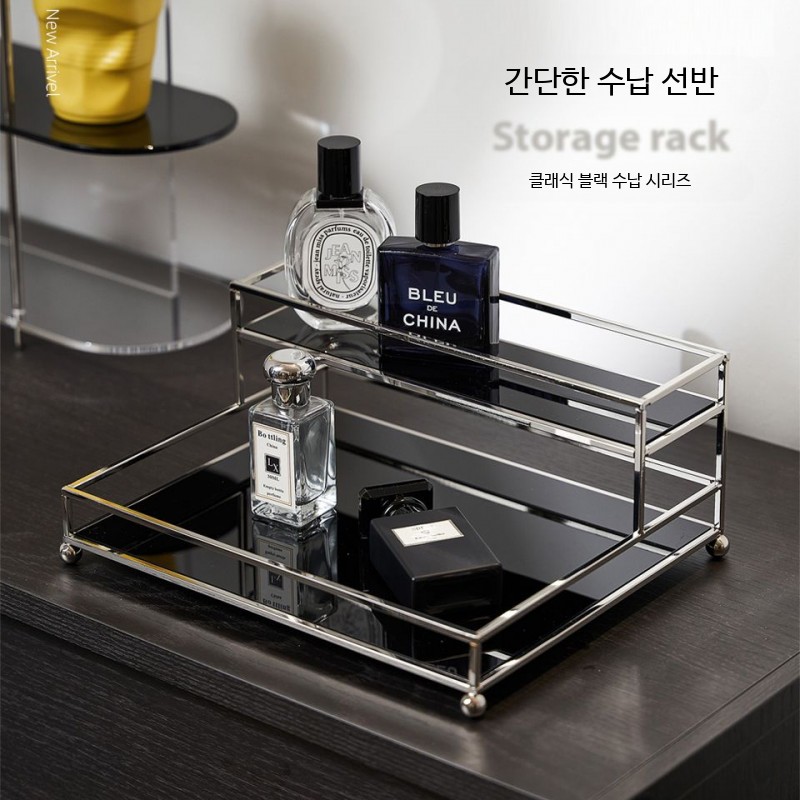 철제 미니 선반 수납 2단 모듈 책꽂이 다용도 테이블 스타일 - 상세 이미지 2