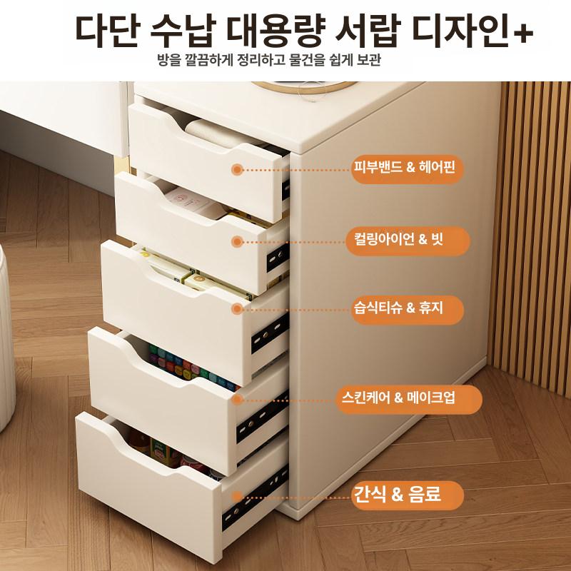책상 서랍 선반 책상밑서랍장 데스크 책꽂이 다용도 사무실 수납 이동식 고급형 두꺼운패널 화이트 36x58x70cm - 상세 이미지 3