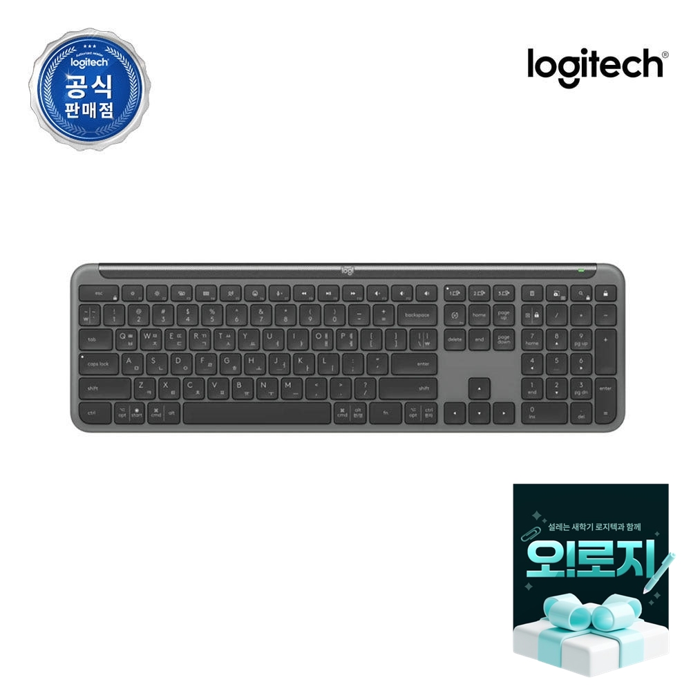로지텍코리아 공식 Signature Slim K950 무선 키보드 블랙, 팬터그래프(Pantograph)