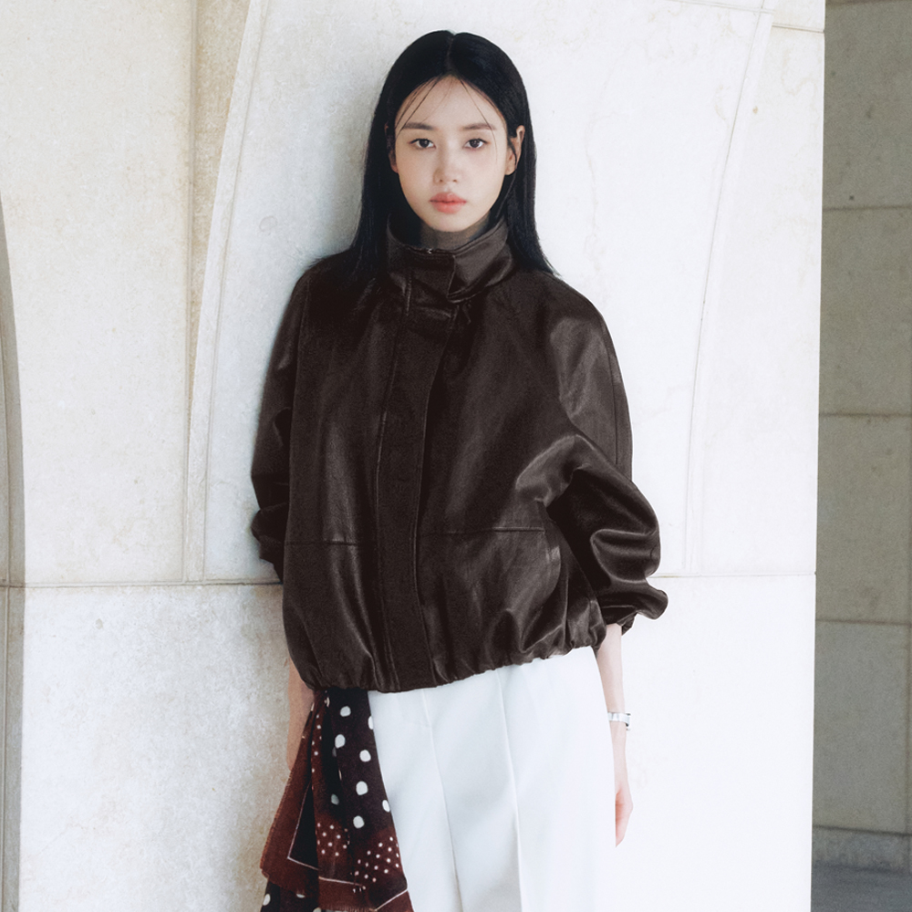 셀렙샵에디션 26FW FAUX 레더 하이넥 점퍼 (여) - 상품 이미지