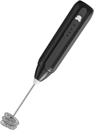 [해외]Milk Frother Adjustable Coffee Whisk MultiSpeed Rechargeable Handheld Mixer for Drinks For black