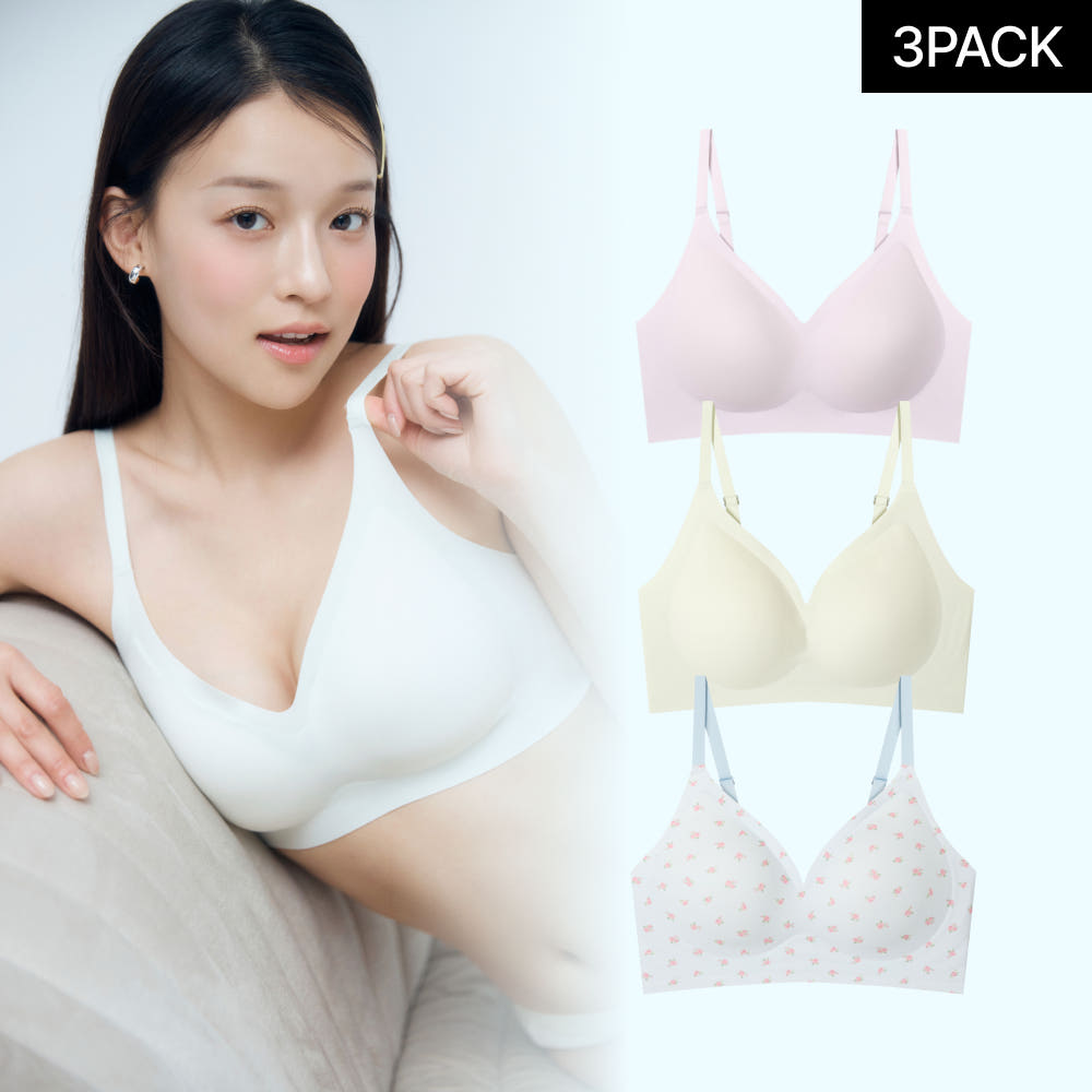 EBLIN 공식몰 [3PACK] 실루엣 심리스 브라 볼륨 올데이