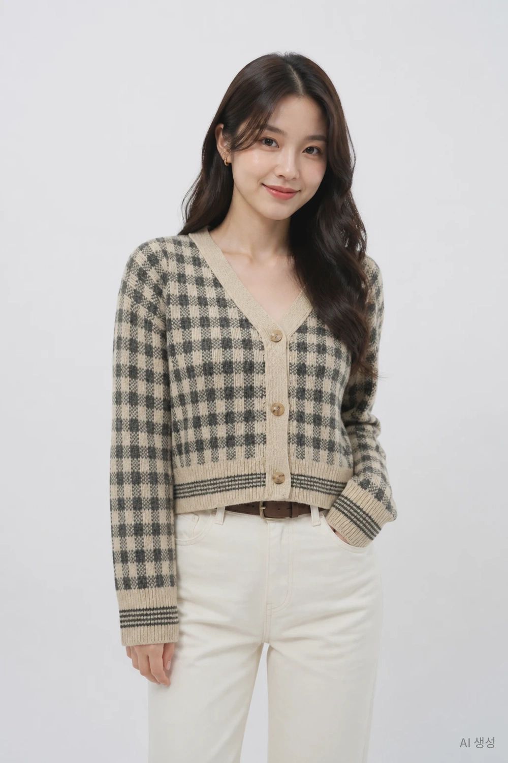 반에이크 크림 여자 FREE 가디건 O1274 - 상품 이미지