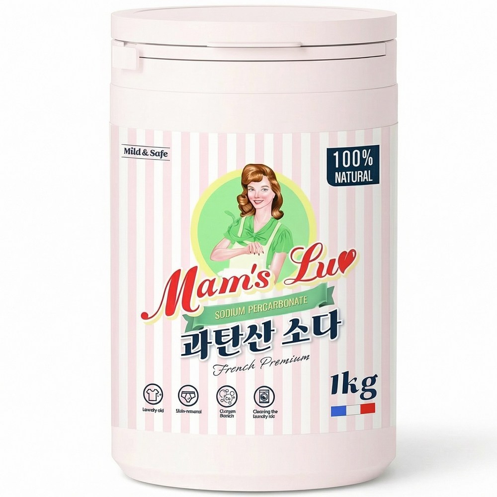 맘스럽 과탄산소다 1kg x 1개 프리미엄 용기형 천연세제 세탁세제 세정제 - 상품 이미지